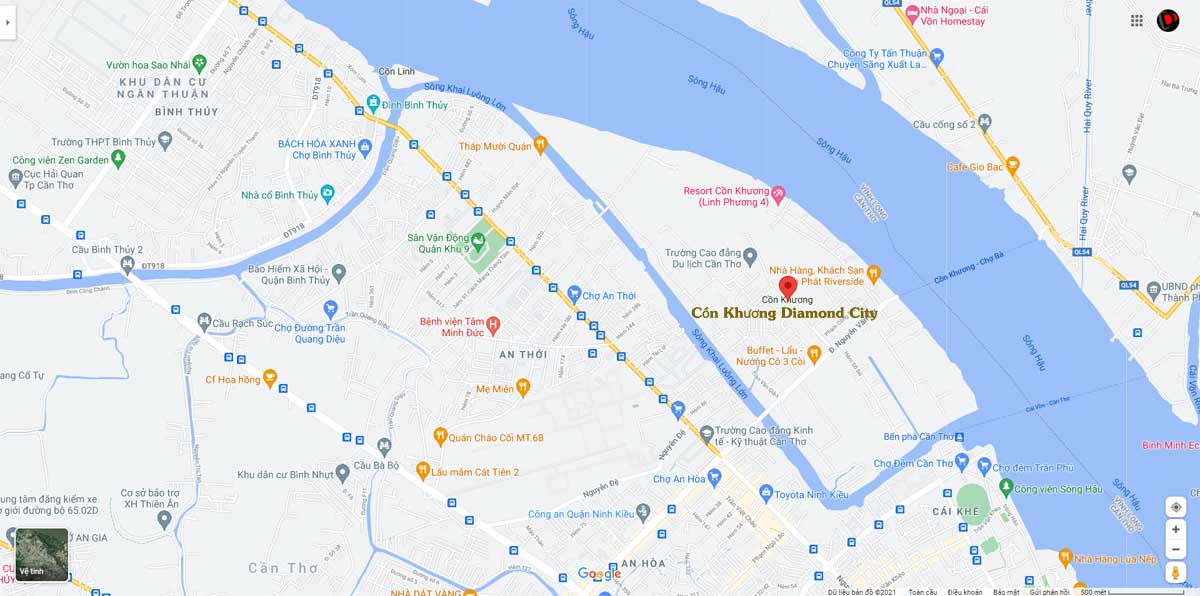 Vi tri Du an Con Khuong Diamond City - Cồn Khương Diamond City