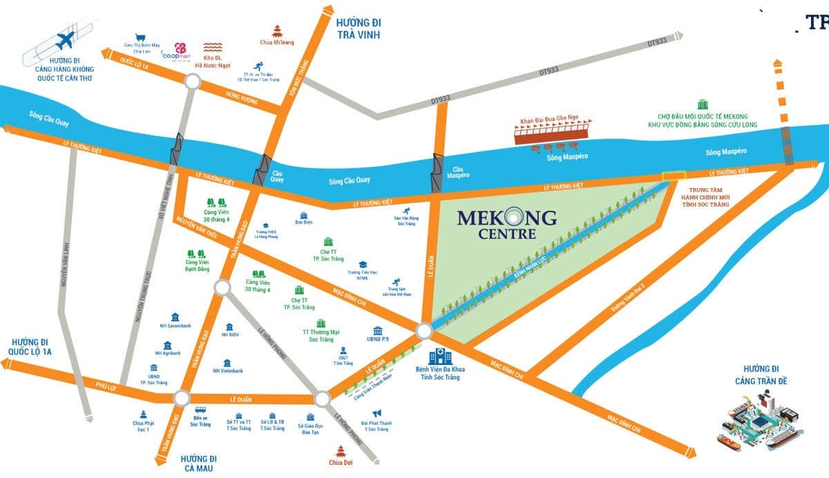 vi tri du an mekong centre soc trang - DỰ ÁN KHU ĐÔ THỊ 5A MEKONG CENTRE SÓC TRĂNG
