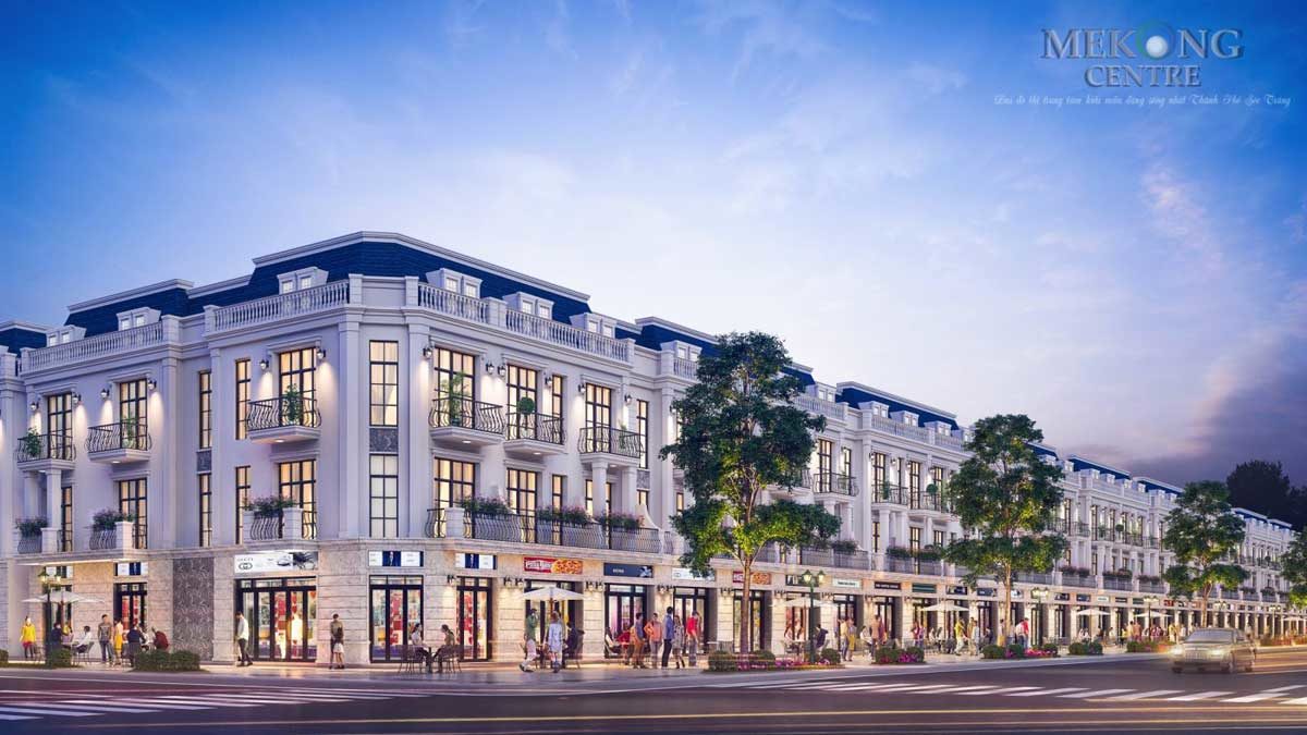 phoi canh khu nha pho lien ke kim ngan gia du an mekong centre - DỰ ÁN KHU ĐÔ THỊ 5A MEKONG CENTRE SÓC TRĂNG