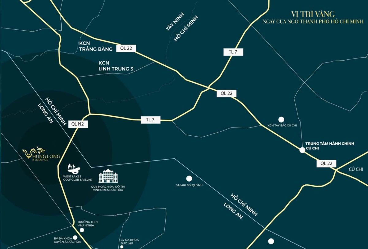 vi tri du an hung long residence - DỰ ÁN HƯNG LONG RESIDENCE LONG AN