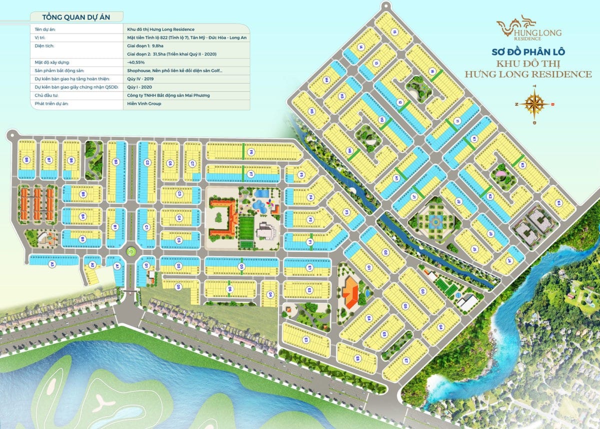 so do mat bang phan lo du an hung long residence long an - DỰ ÁN HƯNG LONG RESIDENCE LONG AN