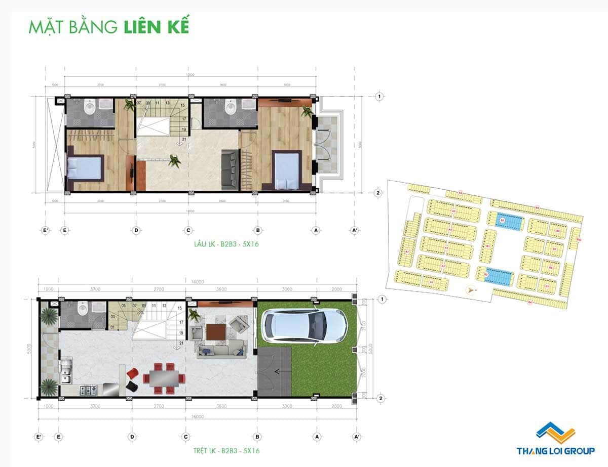 mat bang nha pho lien ke young town - DỰ ÁN YOUNG TOWN ĐỨC HÒA LONG AN