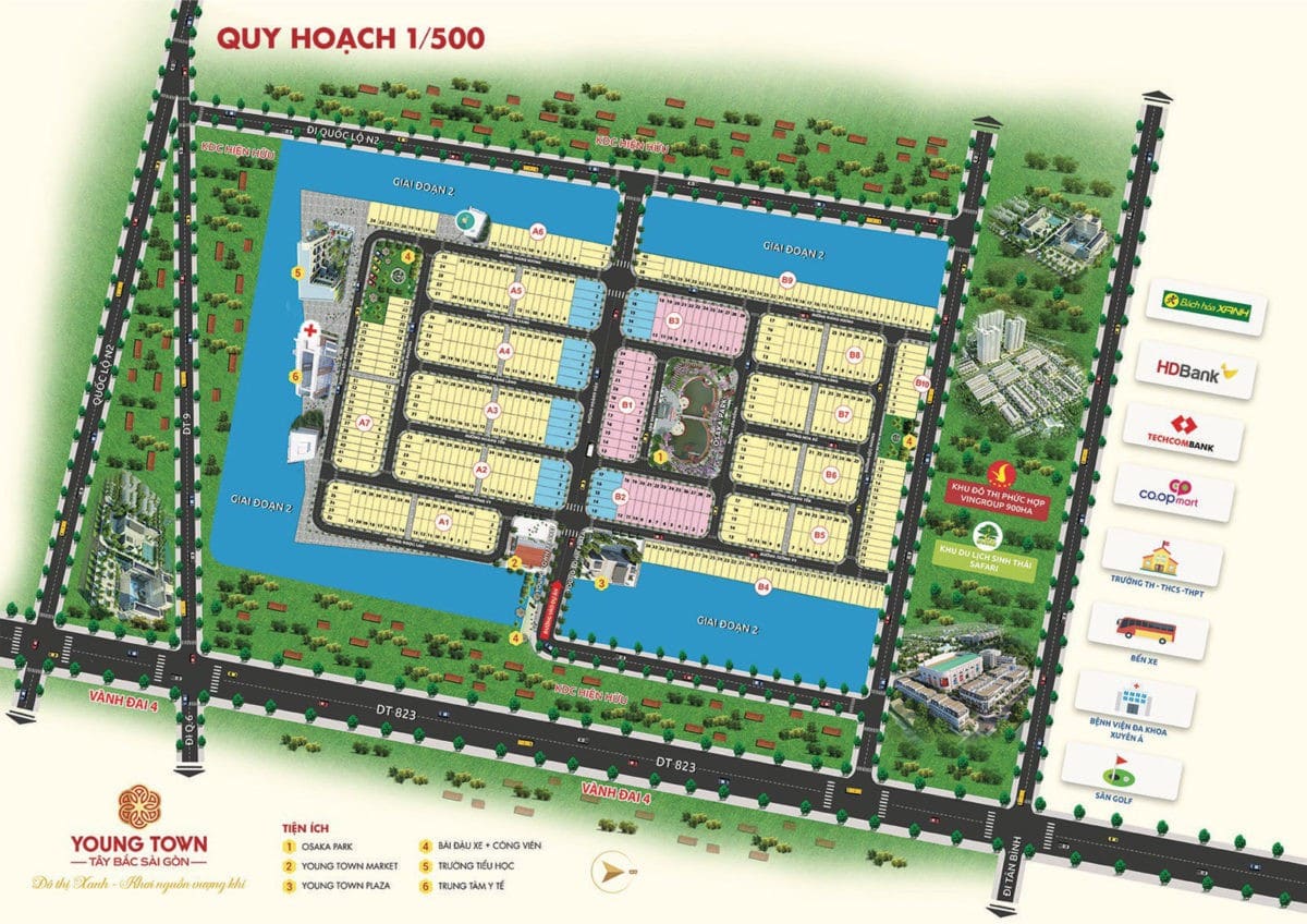 mat bang phan lo du an young town - DỰ ÁN YOUNG TOWN ĐỨC HÒA LONG AN