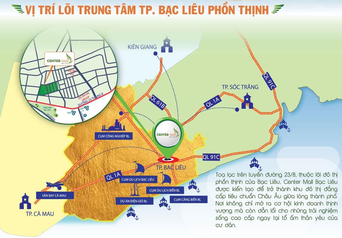 vi tri du an center mall bac lieu - DỰ ÁN KHU ĐÔ THỊ CENTER MALL BẠC LIÊU