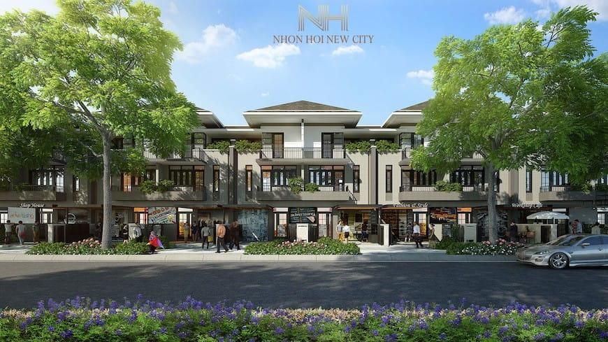 phoi canh khu nha pho du an nhon hoi new city - DỰ ÁN KHU ĐÔ THỊ SINH THÁI NHƠN HỘI NEW CITY