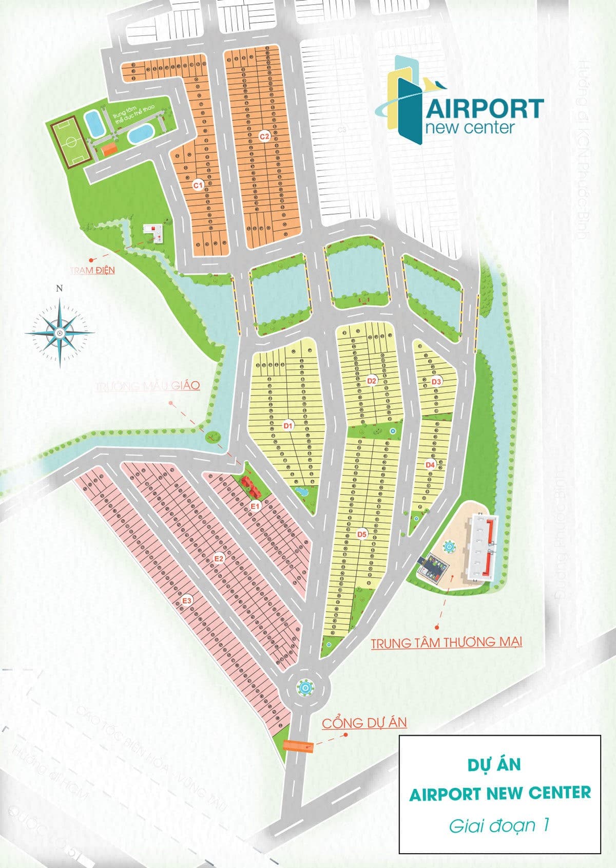 mat bang phan lo giai doan 1 du an airport new center - DỰ ÁN AIRPORT NEW CENTER LONG THÀNH ĐỒNG NAI