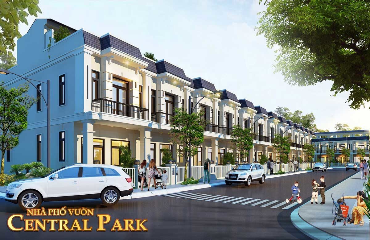phoi canh nha pho vuon central park - DỰ ÁN THẮNG LỢI CENTRAL HILL BẾN LỨC LONG AN