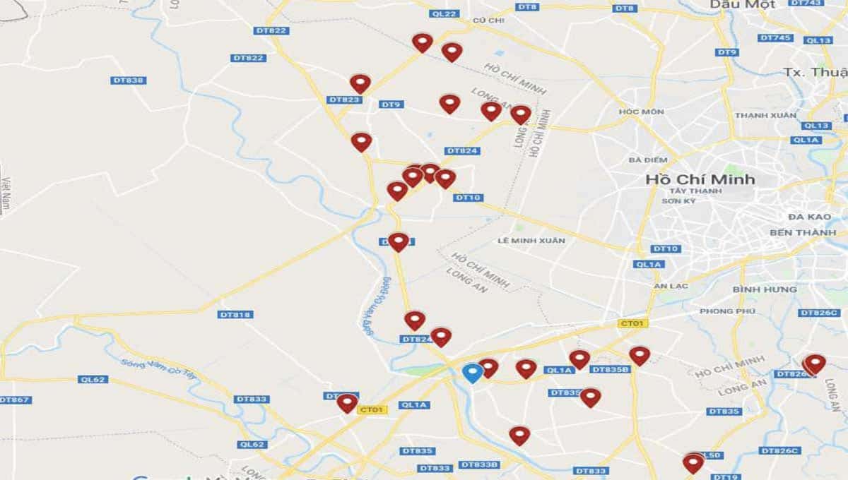 mat do trien khai cac du an bat dong san tai long an - THỐNG KÊ CÁC DỰ ÁN ĐẤT NỀN TẠI LONG AN