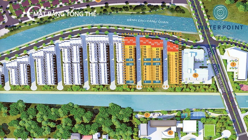 mat bang khu nha pho du an waterpoint long an - WATERPOINT BẾN LỨC LONG AN