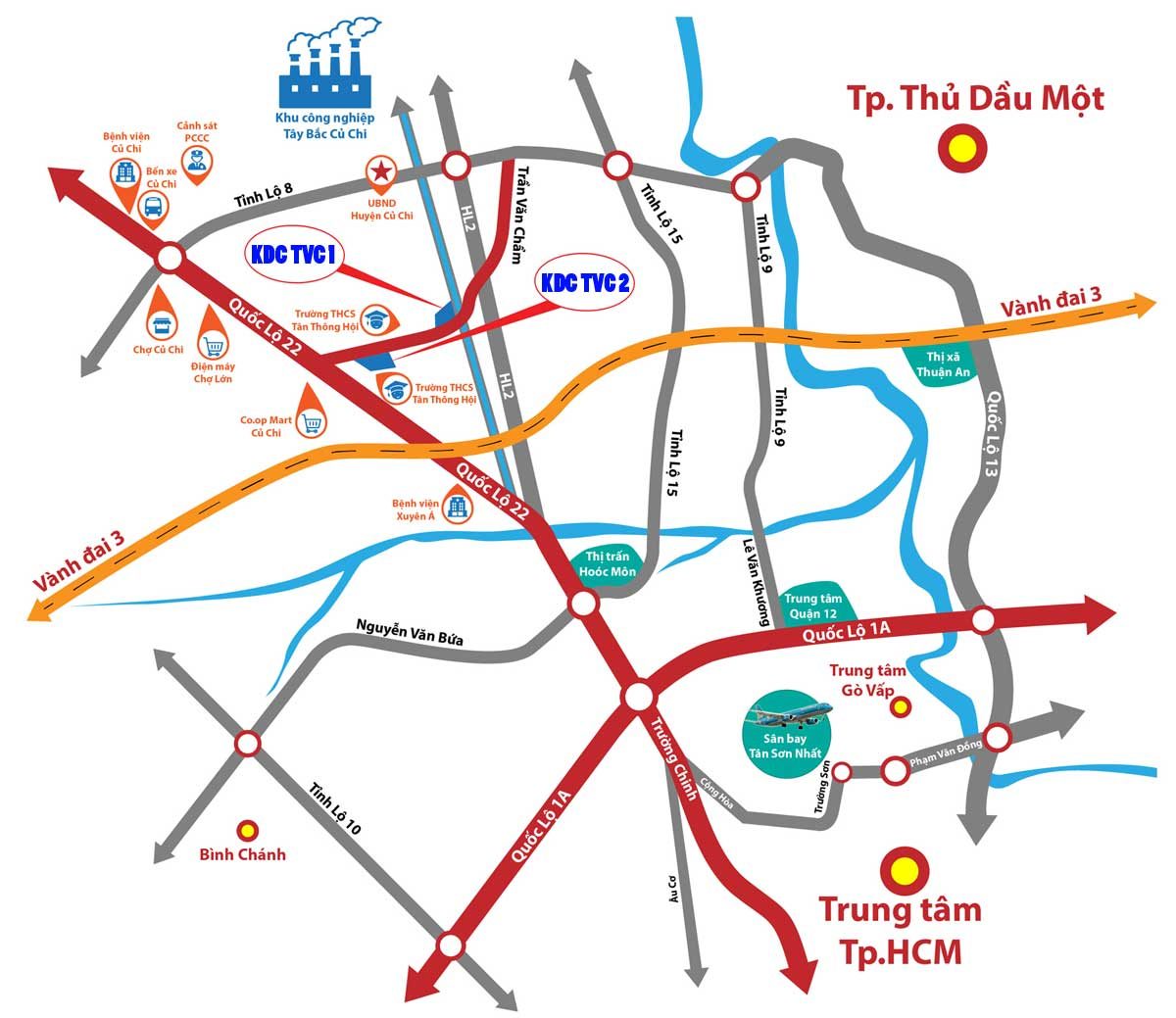 vi tri du an khu dan cu tvc 1 va tvc 2 cu chi - DỰ ÁN ĐẤT NỀN KHU DÂN CƯ TVC TRẦN VĂN CHẨM CỦ CHI