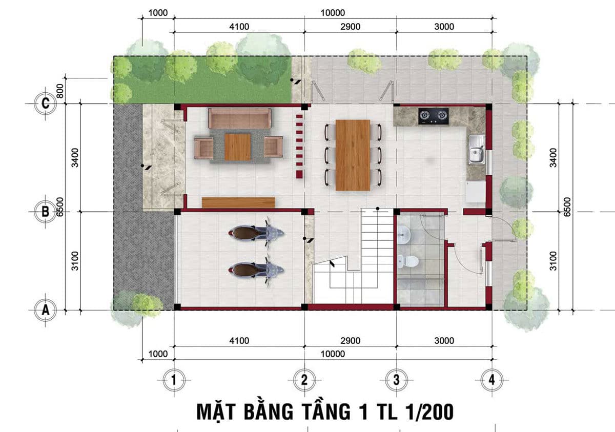 thiet ke tang tret nha pho the residence 1 - DỰ ÁN RES 1 - THE RESIDENCE 1 VÕ VĂN BÍCH CỦ CHI