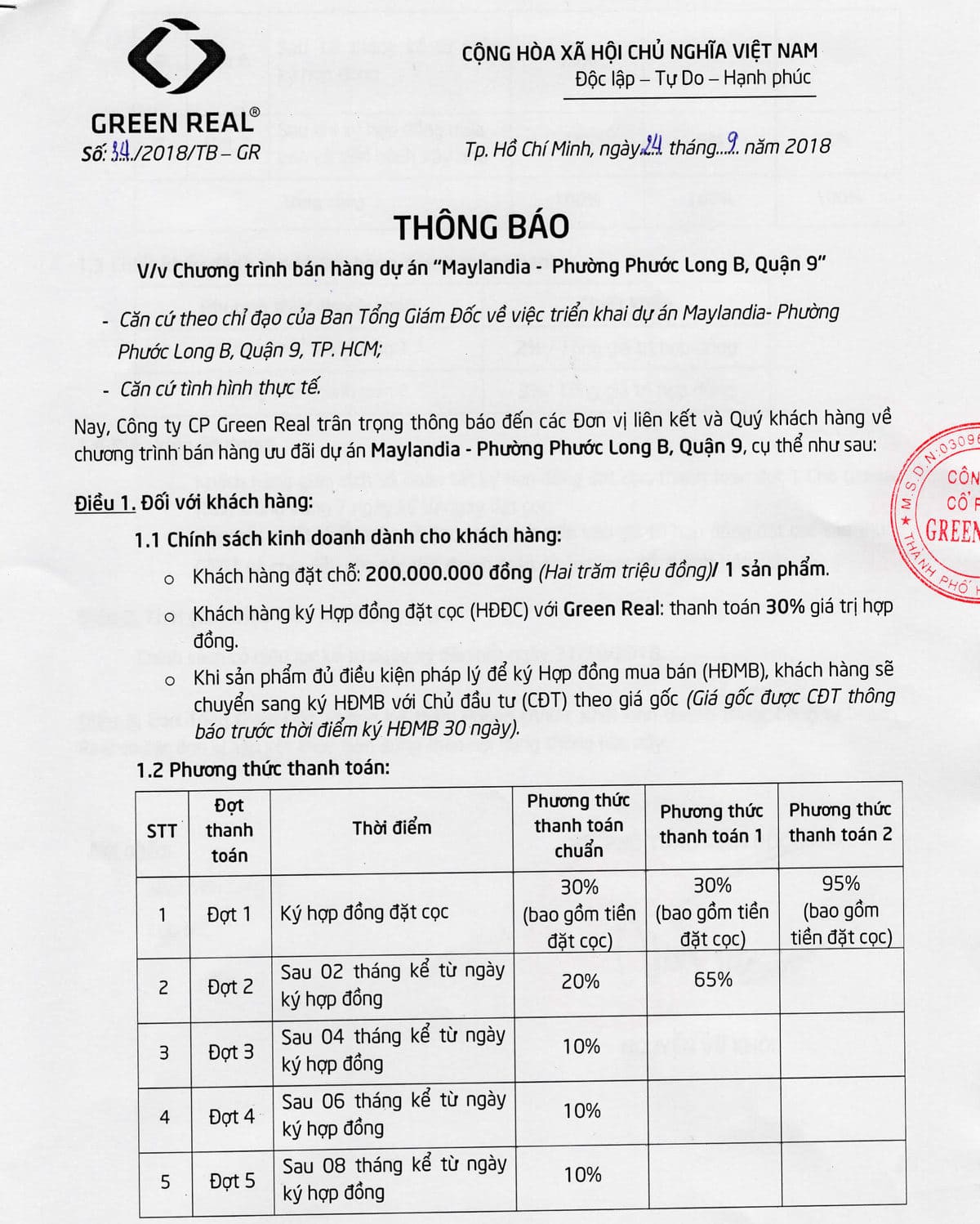 chuong trinh ban hang du an maylandia - DỰ ÁN MAYLANDIA QUẬN 9